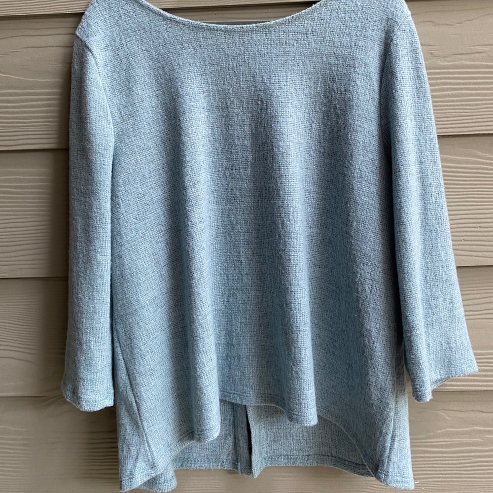 W5 Anthropologie Pale Blue Zipper Back Sweater